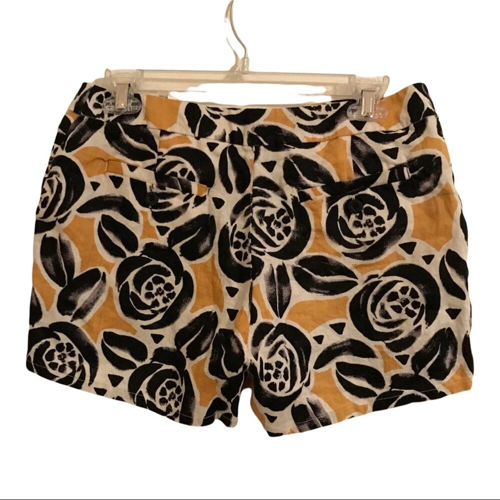 Lucky Brand 100% Linen Floral Print Shorts with Side Pickets
